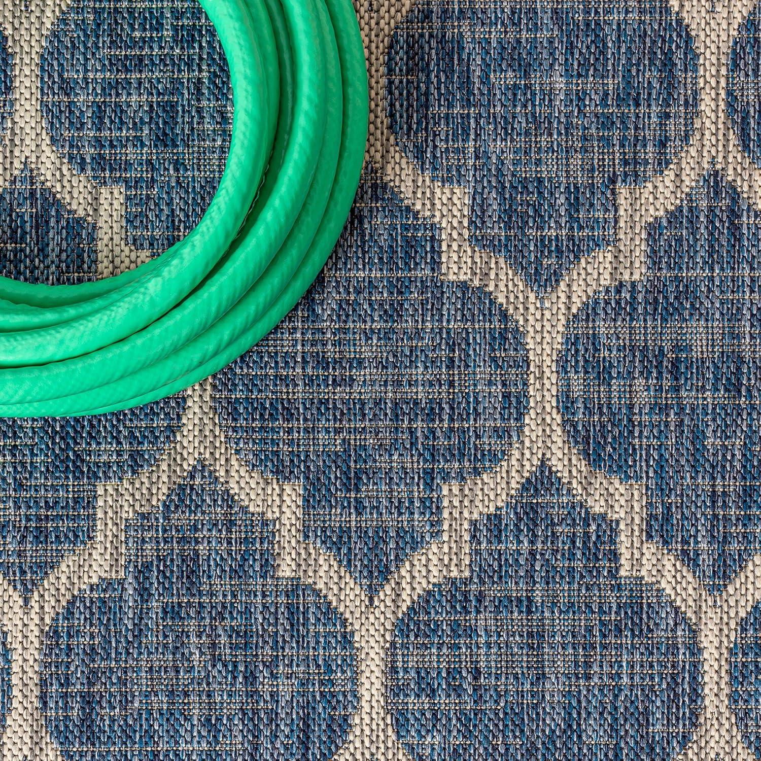 image:imageJONATHAN Y Moroccan Trellis Indoor Outdoor Area Rug 3X5 EspressoTaupe Trebol Textured Weave for Backyard Patio Porch EasyCleaning High Traffic PetFriendly NonShedding SMB109B3NavyGray