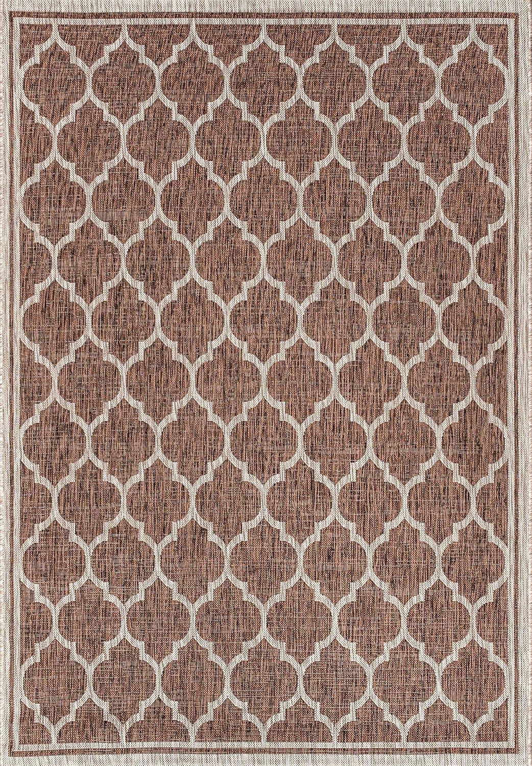 image:imageJONATHAN Y Moroccan Trellis Indoor Outdoor Area Rug 3X5 EspressoTaupe Trebol Textured Weave for Backyard Patio Porch EasyCleaning High Traffic PetFriendly NonShedding SMB109B3EspressoTaupe