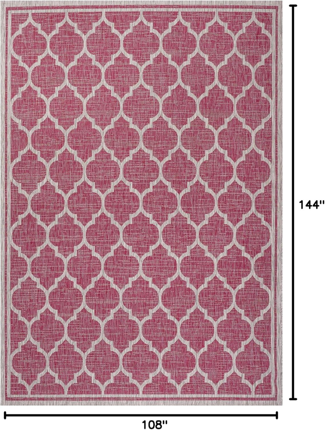 image:imageJONATHAN Y Moroccan Trellis Indoor Outdoor Area Rug 3X5 EspressoTaupe Trebol Textured Weave for Backyard Patio Porch EasyCleaning High Traffic PetFriendly NonShedding SMB109B3FuchsiaLight Gray