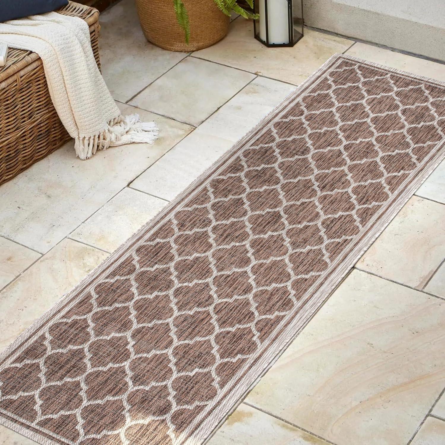 image:imageJONATHAN Y Moroccan Trellis Indoor Outdoor Area Rug 3X5 EspressoTaupe Trebol Textured Weave for Backyard Patio Porch EasyCleaning High Traffic PetFriendly NonShedding SMB109B3EspressoTaupe
