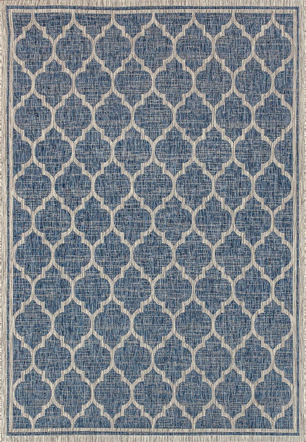 image:imageJONATHAN Y Moroccan Trellis Indoor Outdoor Area Rug 3X5 EspressoTaupe Trebol Textured Weave for Backyard Patio Porch EasyCleaning High Traffic PetFriendly NonShedding SMB109B3NavyGray