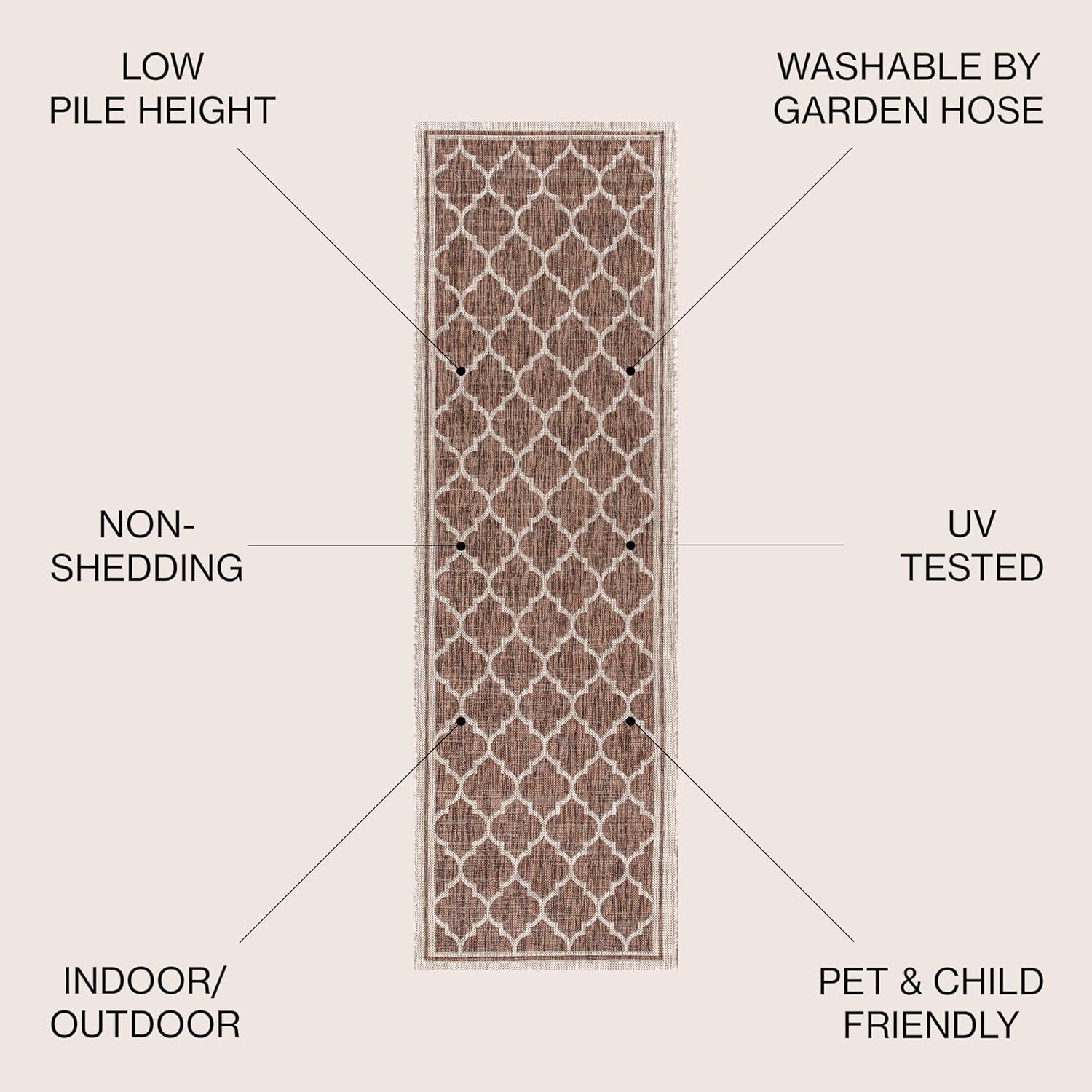 image:imageJONATHAN Y Moroccan Trellis Indoor Outdoor Area Rug 3X5 EspressoTaupe Trebol Textured Weave for Backyard Patio Porch EasyCleaning High Traffic PetFriendly NonShedding SMB109B3EspressoTaupe