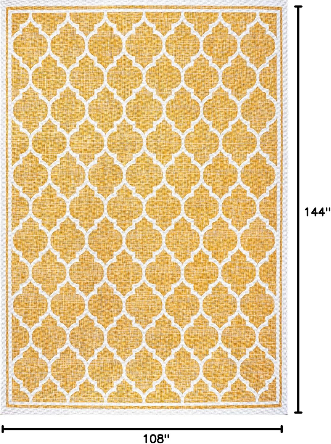 image:imageJONATHAN Y Moroccan Trellis Indoor Outdoor Area Rug 3X5 EspressoTaupe Trebol Textured Weave for Backyard Patio Porch EasyCleaning High Traffic PetFriendly NonShedding SMB109B3YellowCream