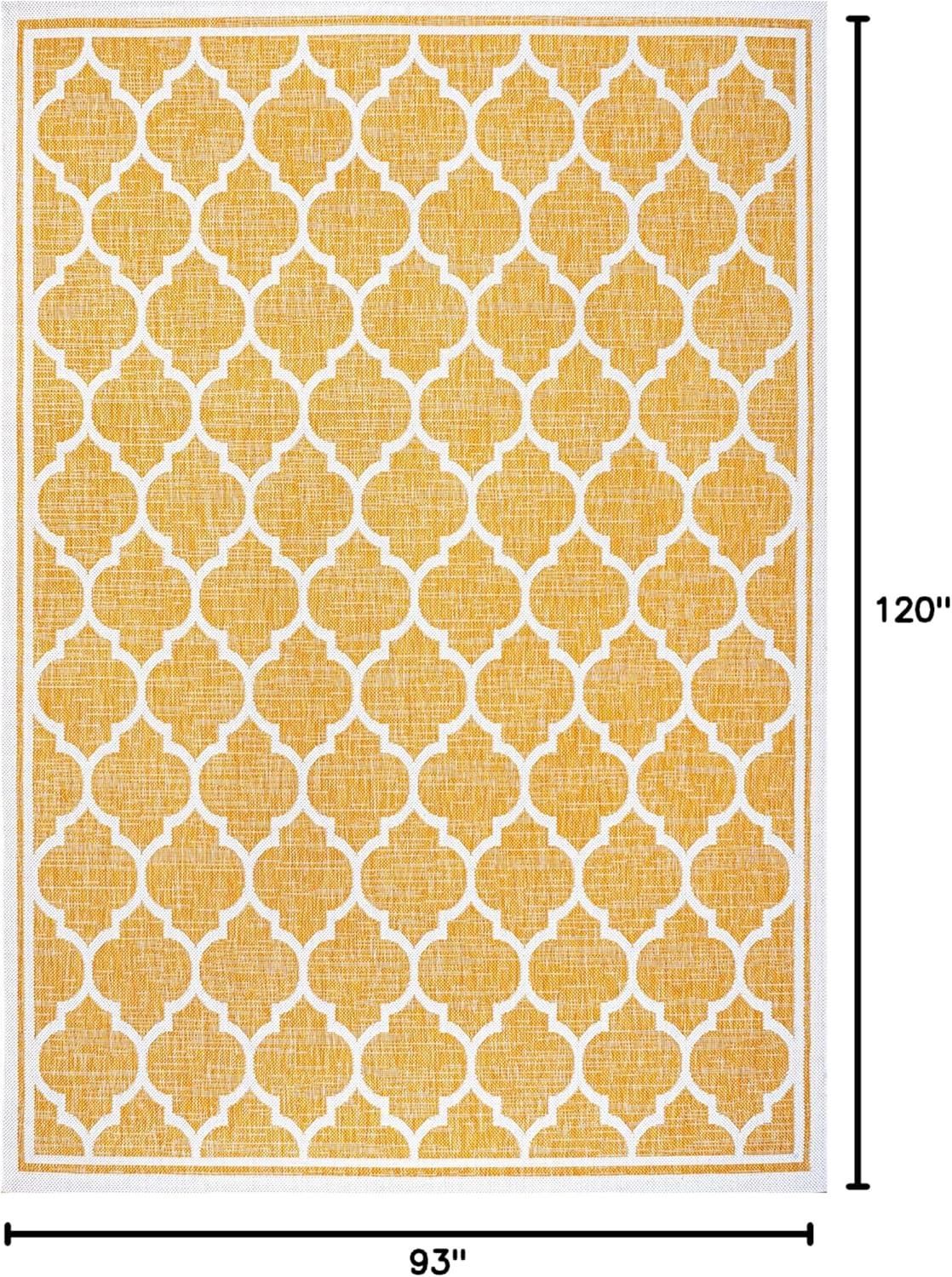 image:imageJONATHAN Y Moroccan Trellis Indoor Outdoor Area Rug 3X5 EspressoTaupe Trebol Textured Weave for Backyard Patio Porch EasyCleaning High Traffic PetFriendly NonShedding SMB109B3YellowCream