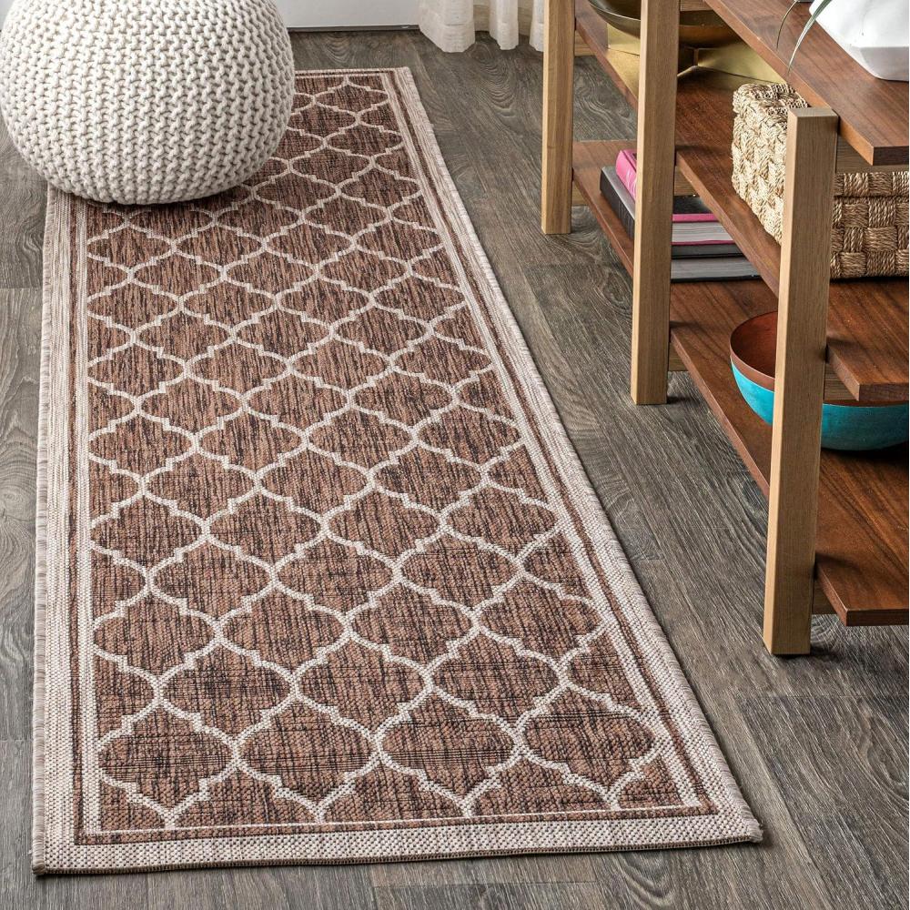image:imageJONATHAN Y Moroccan Trellis Indoor Outdoor Area Rug 3X5 EspressoTaupe Trebol Textured Weave for Backyard Patio Porch EasyCleaning High Traffic PetFriendly NonShedding SMB109B3EspressoTaupe