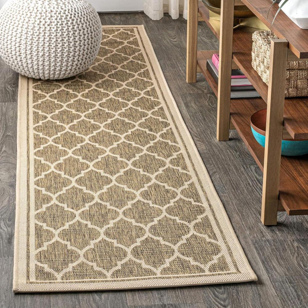 image:imageJONATHAN Y Moroccan Trellis Indoor Outdoor Area Rug 3X5 EspressoTaupe Trebol Textured Weave for Backyard Patio Porch EasyCleaning High Traffic PetFriendly NonShedding SMB109B3BrownBeige