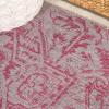 JONATHAN Y Boho Medallion Indoor Outdoor Area Rug 3X5 Teal/Gray, Estrella Textured Weave for Backyard, Patio, Porch, Easy-Cleaning, High Traffic, Pet-Friendly, Non-Shedding (SMB105C-3)(Light Gray/Fuchsia)