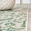 JONATHAN Y Boho Medallion Indoor Outdoor Area Rug 3X5 Teal/Gray, Estrella Textured Weave for Backyard, Patio, Porch, Easy-Cleaning, High Traffic, Pet-Friendly, Non-Shedding (SMB105C-3)(Green/Cream)