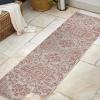 JONATHAN Y Boho Medallion Indoor Outdoor Area Rug 3X5 Teal/Gray, Estrella Textured Weave for Backyard, Patio, Porch, Easy-Cleaning, High Traffic, Pet-Friendly, Non-Shedding (SMB105C-3)(Red/Taupe)