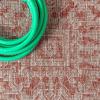 JONATHAN Y Boho Medallion Indoor Outdoor Area Rug 3X5 Teal/Gray, Estrella Textured Weave for Backyard, Patio, Porch, Easy-Cleaning, High Traffic, Pet-Friendly, Non-Shedding (SMB105C-3)(Red/Taupe)