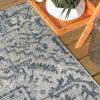 JONATHAN Y Boho Medallion Indoor Outdoor Area Rug 3X5 Teal/Gray, Estrella Textured Weave for Backyard, Patio, Porch, Easy-Cleaning, High Traffic, Pet-Friendly, Non-Shedding (SMB105C-3)(Navy/Gray)