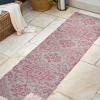 JONATHAN Y Boho Medallion Indoor Outdoor Area Rug 3X5 Teal/Gray, Estrella Textured Weave for Backyard, Patio, Porch, Easy-Cleaning, High Traffic, Pet-Friendly, Non-Shedding (SMB105C-3)(Light Gray/Fuchsia)