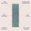 JONATHAN Y Moroccan Trellis Indoor Outdoor Area Rug 3X5 Espresso/Taupe, Trebol Textured Weave for Backyard, Patio, Porch, Easy-Cleaning, High Traffic, Pet-Friendly, Non-Shedding (SMB109B-3)(Teal/Gray)