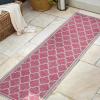 JONATHAN Y Moroccan Trellis Indoor Outdoor Area Rug 3X5 Espresso/Taupe, Trebol Textured Weave for Backyard, Patio, Porch, Easy-Cleaning, High Traffic, Pet-Friendly, Non-Shedding (SMB109B-3)(Fuchsia/Light Gray)