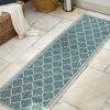 JONATHAN Y Moroccan Trellis Indoor Outdoor Area Rug 3X5 Espresso/Taupe, Trebol Textured Weave for Backyard, Patio, Porch, Easy-Cleaning, High Traffic, Pet-Friendly, Non-Shedding (SMB109B-3)(Teal/Gray)