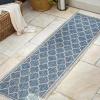 JONATHAN Y Moroccan Trellis Indoor Outdoor Area Rug 3X5 Espresso/Taupe, Trebol Textured Weave for Backyard, Patio, Porch, Easy-Cleaning, High Traffic, Pet-Friendly, Non-Shedding (SMB109B-3)(Navy/Gray)