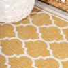 JONATHAN Y Moroccan Trellis Indoor Outdoor Area Rug 3X5 Espresso/Taupe, Trebol Textured Weave for Backyard, Patio, Porch, Easy-Cleaning, High Traffic, Pet-Friendly, Non-Shedding (SMB109B-3)(Yellow/Cream)