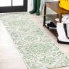JONATHAN Y Boho Medallion Indoor Outdoor Area Rug 3X5 Teal/Gray, Estrella Textured Weave for Backyard, Patio, Porch, Easy-Cleaning, High Traffic, Pet-Friendly, Non-Shedding (SMB105C-3)(Green/Cream)