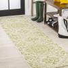 JONATHAN Y Boho Medallion Indoor Outdoor Area Rug 3X5 Teal/Gray, Estrella Textured Weave for Backyard, Patio, Porch, Easy-Cleaning, High Traffic, Pet-Friendly, Non-Shedding (SMB105C-3)(Cream/Green)