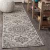JONATHAN Y Boho Medallion Indoor Outdoor Area Rug 3X5 Teal/Gray, Estrella Textured Weave for Backyard, Patio, Porch, Easy-Cleaning, High Traffic, Pet-Friendly, Non-Shedding (SMB105C-3)(Black/Gray)