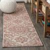 JONATHAN Y Boho Medallion Indoor Outdoor Area Rug 3X5 Teal/Gray, Estrella Textured Weave for Backyard, Patio, Porch, Easy-Cleaning, High Traffic, Pet-Friendly, Non-Shedding (SMB105C-3)(Red/Taupe)
