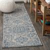 JONATHAN Y Boho Medallion Indoor Outdoor Area Rug 3X5 Teal/Gray, Estrella Textured Weave for Backyard, Patio, Porch, Easy-Cleaning, High Traffic, Pet-Friendly, Non-Shedding (SMB105C-3)(Navy/Gray)
