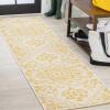 JONATHAN Y Boho Medallion Indoor Outdoor Area Rug 3X5 Teal/Gray, Estrella Textured Weave for Backyard, Patio, Porch, Easy-Cleaning, High Traffic, Pet-Friendly, Non-Shedding (SMB105C-3)(Cream/Yellow)