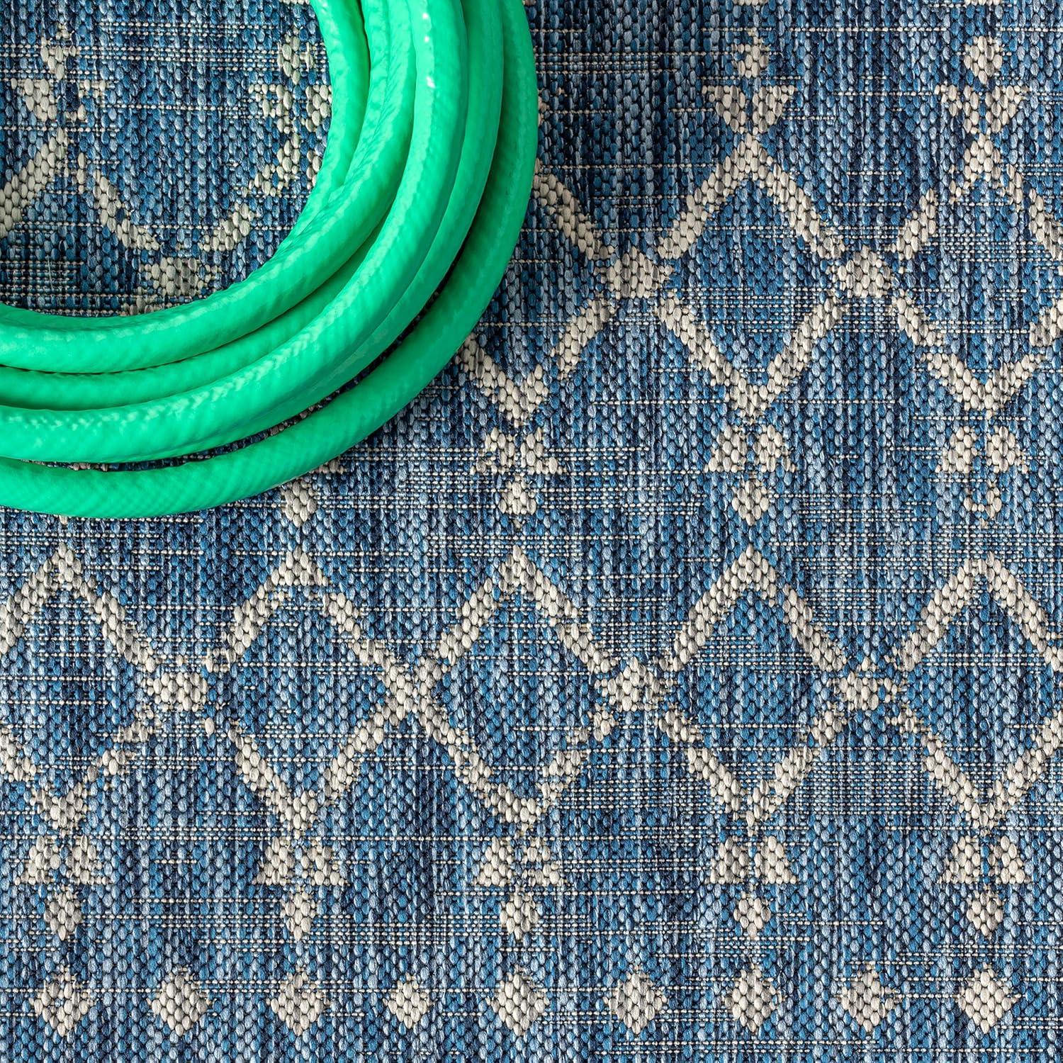 image:imageJONATHAN Y Moroccan Geometric Indoor Outdoor Square Area Rug 5X5 NavyBeige Ourika Textured Weave for Backyard Patio Porch EasyCleaning High Traffic PetFriendly NonShedding SMB108K5SQNavyLight Gray