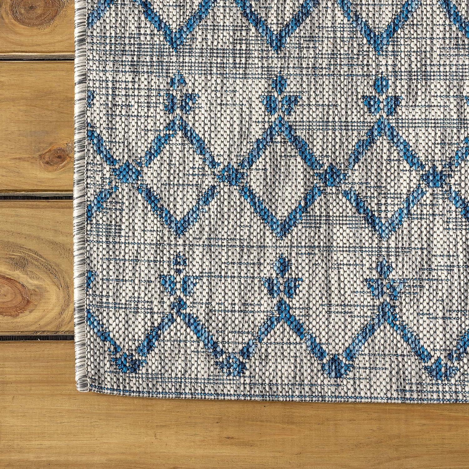image:imageJONATHAN Y Moroccan Geometric Indoor Outdoor Square Area Rug 5X5 NavyBeige Ourika Textured Weave for Backyard Patio Porch EasyCleaning High Traffic PetFriendly NonShedding SMB108K5SQLight GrayNavy