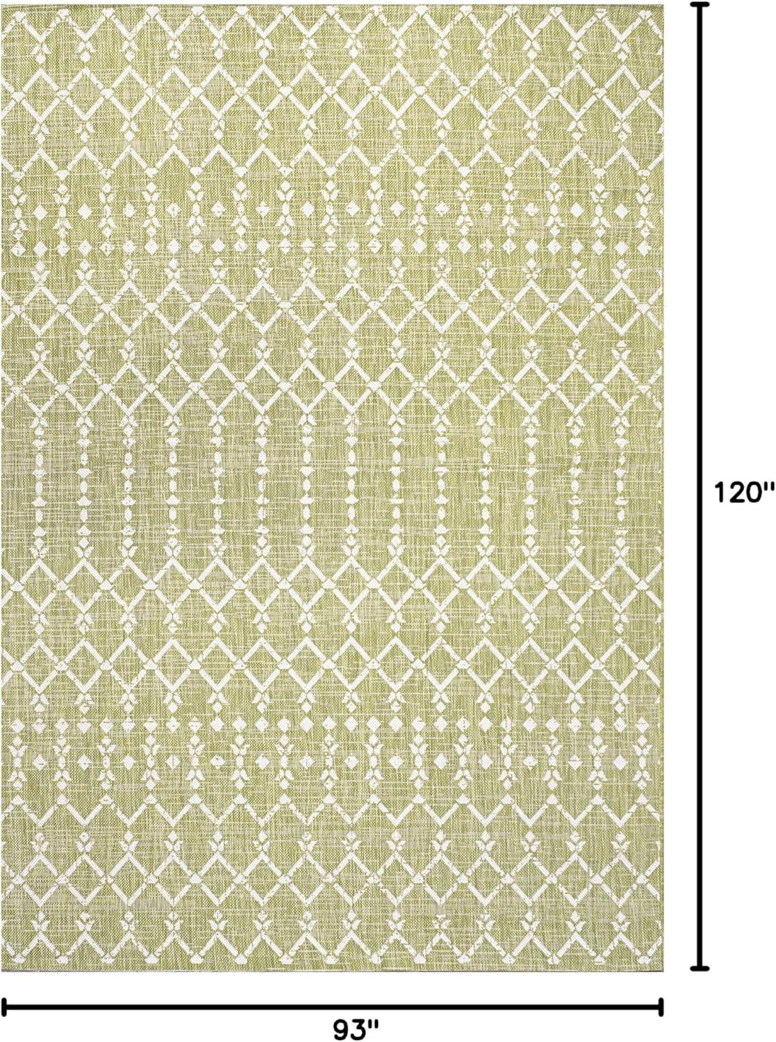 image:imageJONATHAN Y Moroccan Geometric Indoor Outdoor Square Area Rug 5X5 NavyBeige Ourika Textured Weave for Backyard Patio Porch EasyCleaning High Traffic PetFriendly NonShedding SMB108K5SQLight GreenCream
