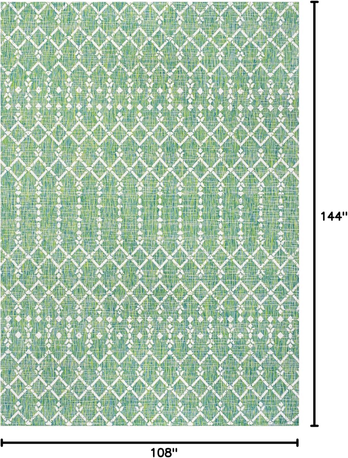 image:imageJONATHAN Y Moroccan Geometric Indoor Outdoor Square Area Rug 5X5 NavyBeige Ourika Textured Weave for Backyard Patio Porch EasyCleaning High Traffic PetFriendly NonShedding SMB108K5SQGreenCream