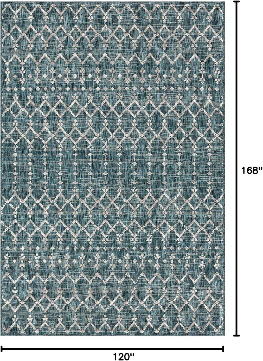 image:imageJONATHAN Y Moroccan Geometric Indoor Outdoor Square Area Rug 5X5 NavyBeige Ourika Textured Weave for Backyard Patio Porch EasyCleaning High Traffic PetFriendly NonShedding SMB108K5SQTealGray