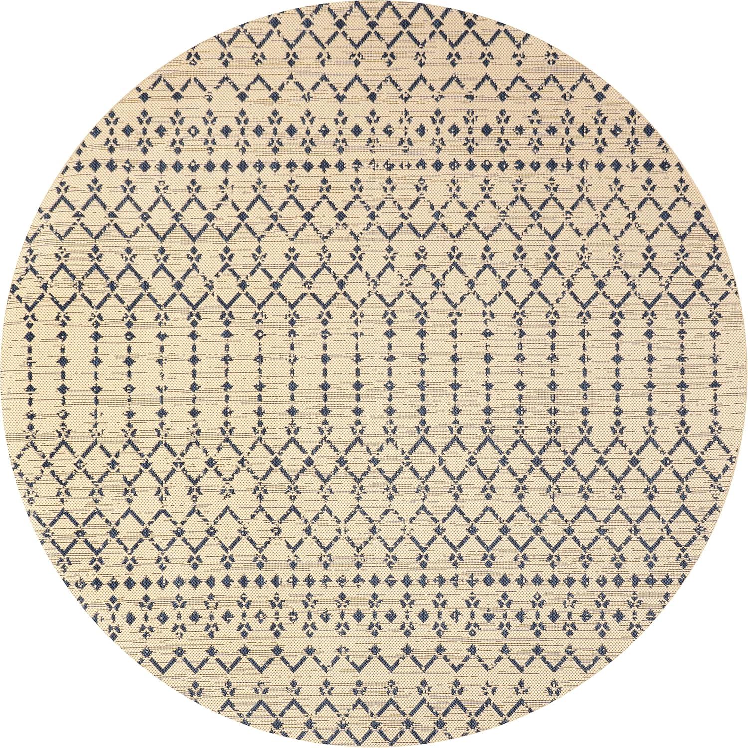 image:imageJONATHAN Y Moroccan Geometric Indoor Outdoor Square Area Rug 5X5 NavyBeige Ourika Textured Weave for Backyard Patio Porch EasyCleaning High Traffic PetFriendly NonShedding SMB108K5SQBeigeNavy