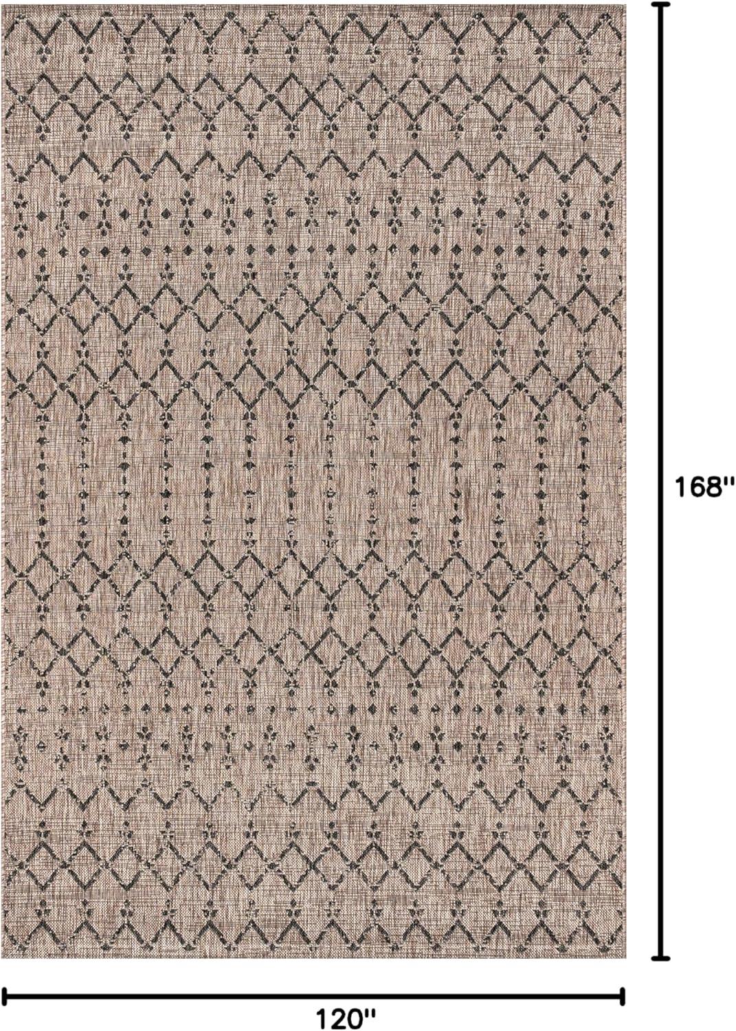image:imageJONATHAN Y Moroccan Geometric Indoor Outdoor Square Area Rug 5X5 NavyBeige Ourika Textured Weave for Backyard Patio Porch EasyCleaning High Traffic PetFriendly NonShedding SMB108K5SQNaturalBlack
