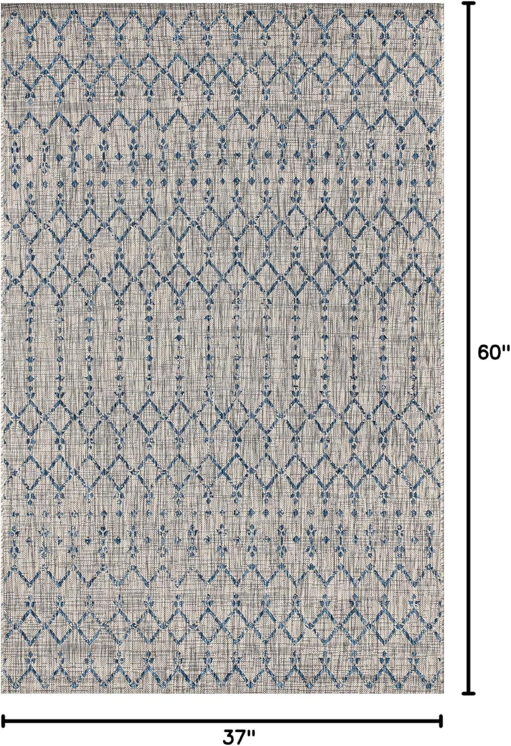 image:imageJONATHAN Y Moroccan Geometric Indoor Outdoor Square Area Rug 5X5 NavyBeige Ourika Textured Weave for Backyard Patio Porch EasyCleaning High Traffic PetFriendly NonShedding SMB108K5SQLight GrayNavy