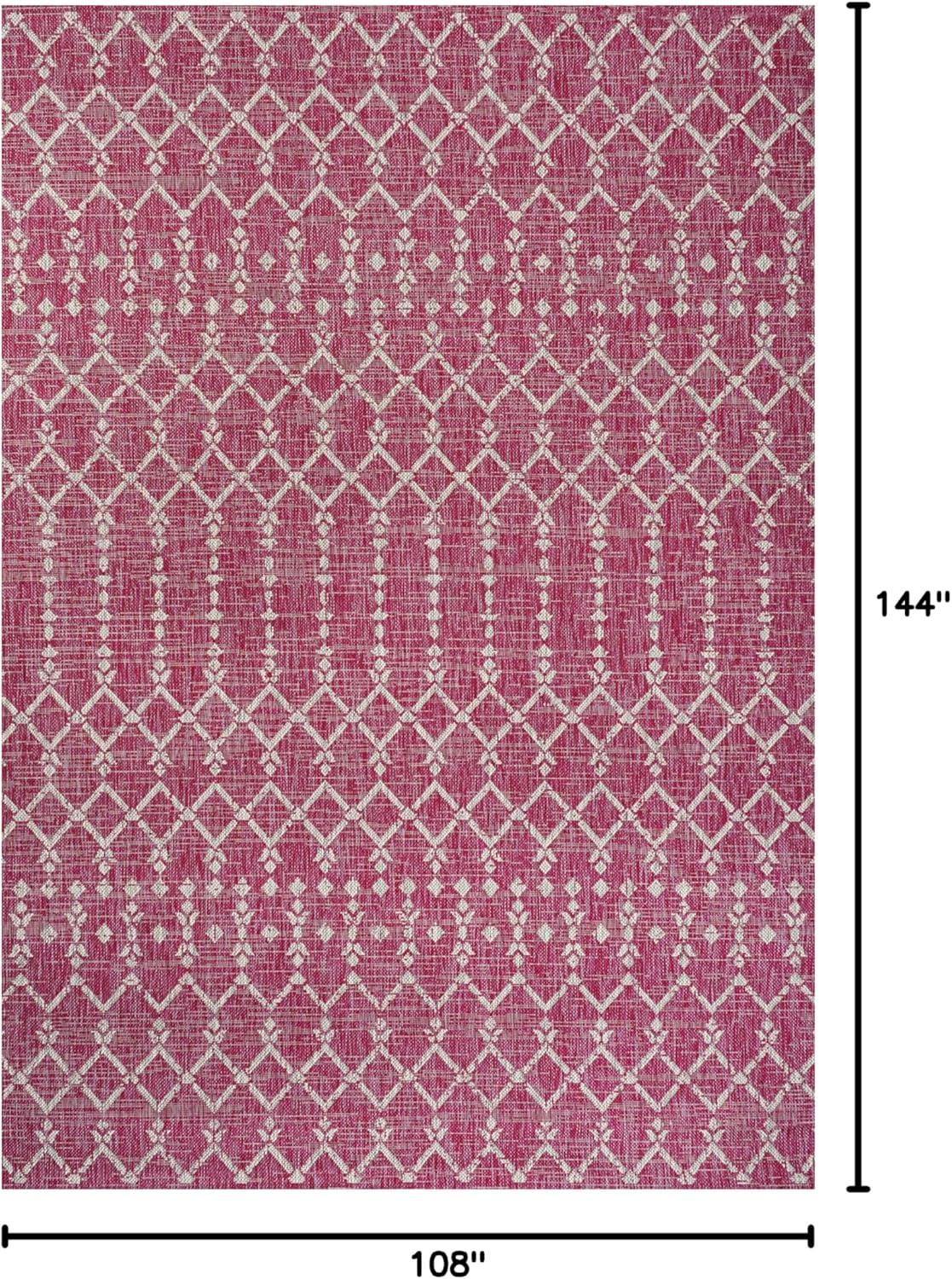 image:imageJONATHAN Y Moroccan Geometric Indoor Outdoor Square Area Rug 5X5 NavyBeige Ourika Textured Weave for Backyard Patio Porch EasyCleaning High Traffic PetFriendly NonShedding SMB108K5SQFuchsiaLight Gray
