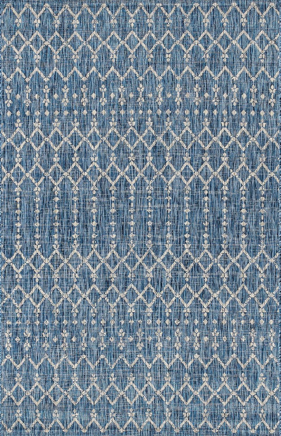 image:imageJONATHAN Y Moroccan Geometric Indoor Outdoor Square Area Rug 5X5 NavyBeige Ourika Textured Weave for Backyard Patio Porch EasyCleaning High Traffic PetFriendly NonShedding SMB108K5SQNavyLight Gray