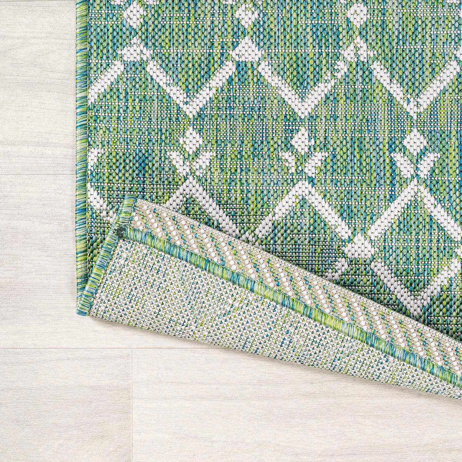 image:imageJONATHAN Y Moroccan Geometric Indoor Outdoor Square Area Rug 5X5 NavyBeige Ourika Textured Weave for Backyard Patio Porch EasyCleaning High Traffic PetFriendly NonShedding SMB108K5SQGreenCream
