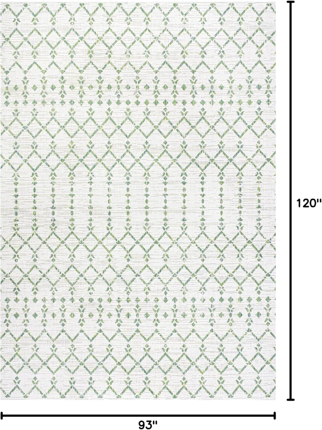 image:imageJONATHAN Y Moroccan Geometric Indoor Outdoor Square Area Rug 5X5 NavyBeige Ourika Textured Weave for Backyard Patio Porch EasyCleaning High Traffic PetFriendly NonShedding SMB108K5SQGreenIvory