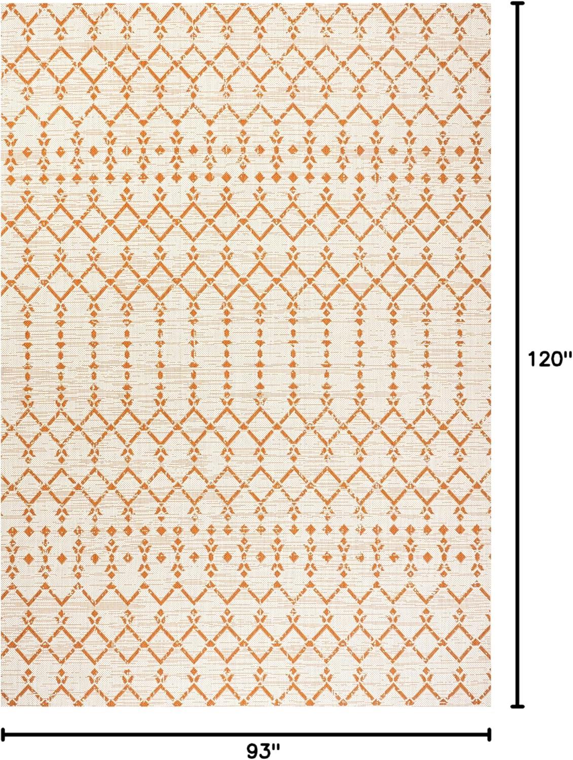 image:imageJONATHAN Y Moroccan Geometric Indoor Outdoor Square Area Rug 5X5 NavyBeige Ourika Textured Weave for Backyard Patio Porch EasyCleaning High Traffic PetFriendly NonShedding SMB108K5SQCreamOrange