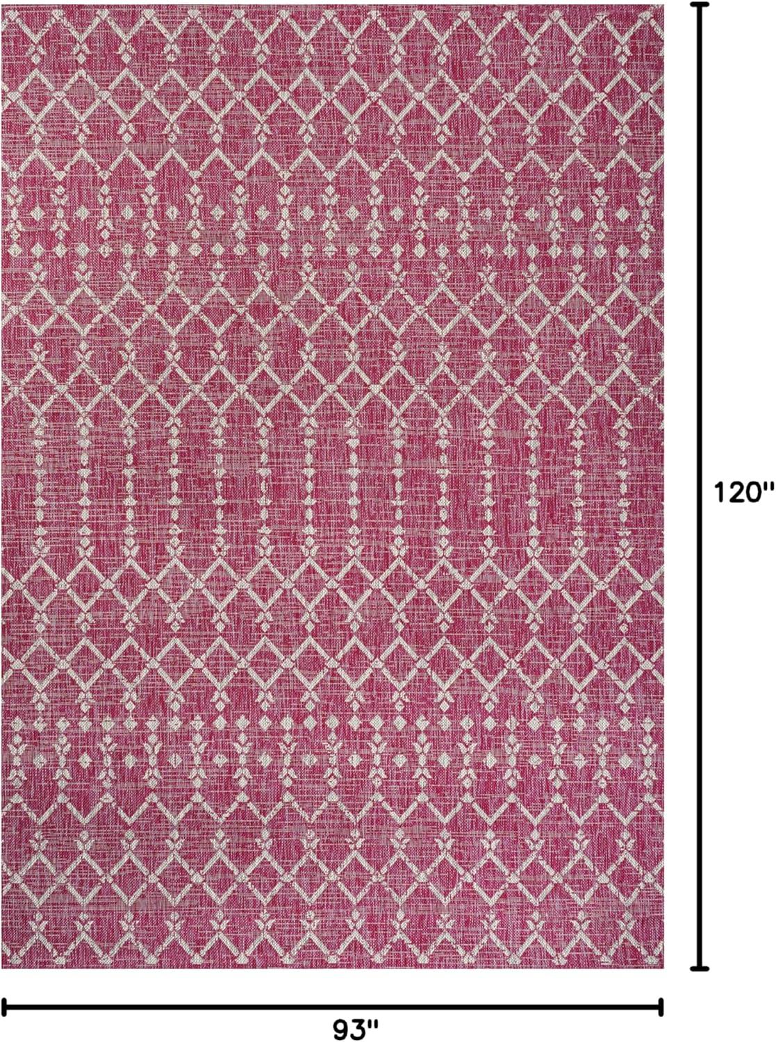 image:imageJONATHAN Y Moroccan Geometric Indoor Outdoor Square Area Rug 5X5 NavyBeige Ourika Textured Weave for Backyard Patio Porch EasyCleaning High Traffic PetFriendly NonShedding SMB108K5SQFuchsiaLight Gray