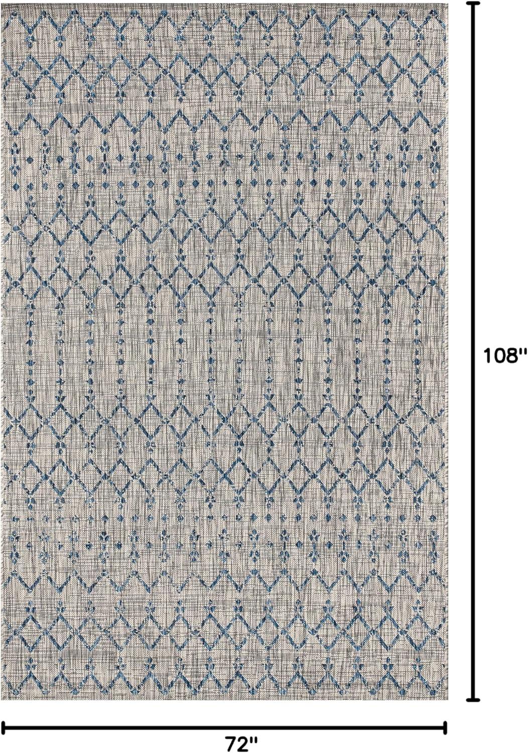 image:imageJONATHAN Y Moroccan Geometric Indoor Outdoor Square Area Rug 5X5 NavyBeige Ourika Textured Weave for Backyard Patio Porch EasyCleaning High Traffic PetFriendly NonShedding SMB108K5SQLight GrayNavy