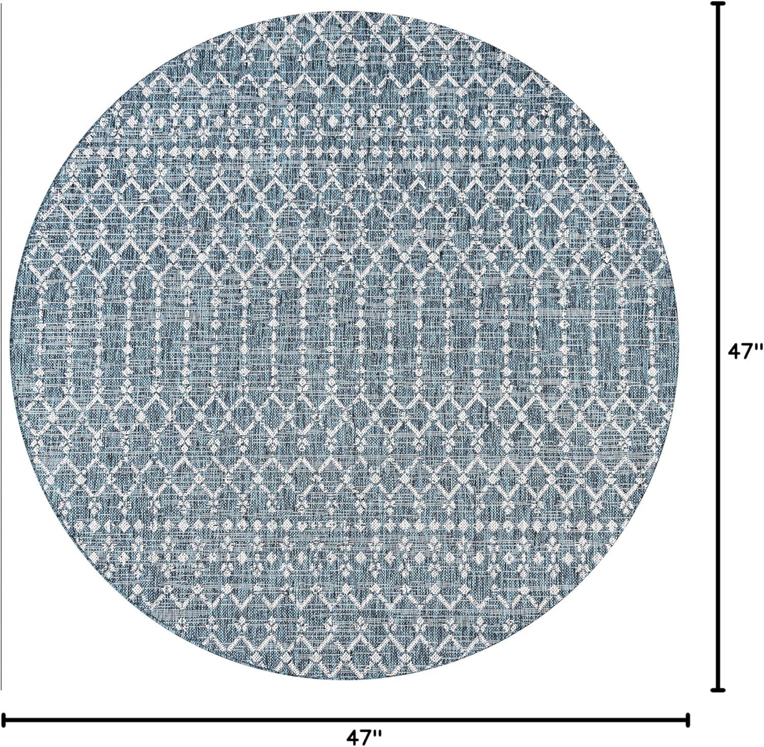 image:imageJONATHAN Y Moroccan Geometric Indoor Outdoor Square Area Rug 5X5 NavyBeige Ourika Textured Weave for Backyard Patio Porch EasyCleaning High Traffic PetFriendly NonShedding SMB108K5SQTealGray