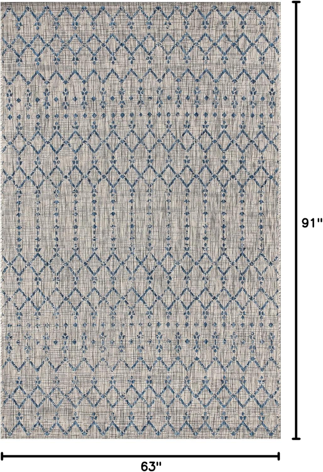 image:imageJONATHAN Y Moroccan Geometric Indoor Outdoor Square Area Rug 5X5 NavyBeige Ourika Textured Weave for Backyard Patio Porch EasyCleaning High Traffic PetFriendly NonShedding SMB108K5SQLight GrayNavy