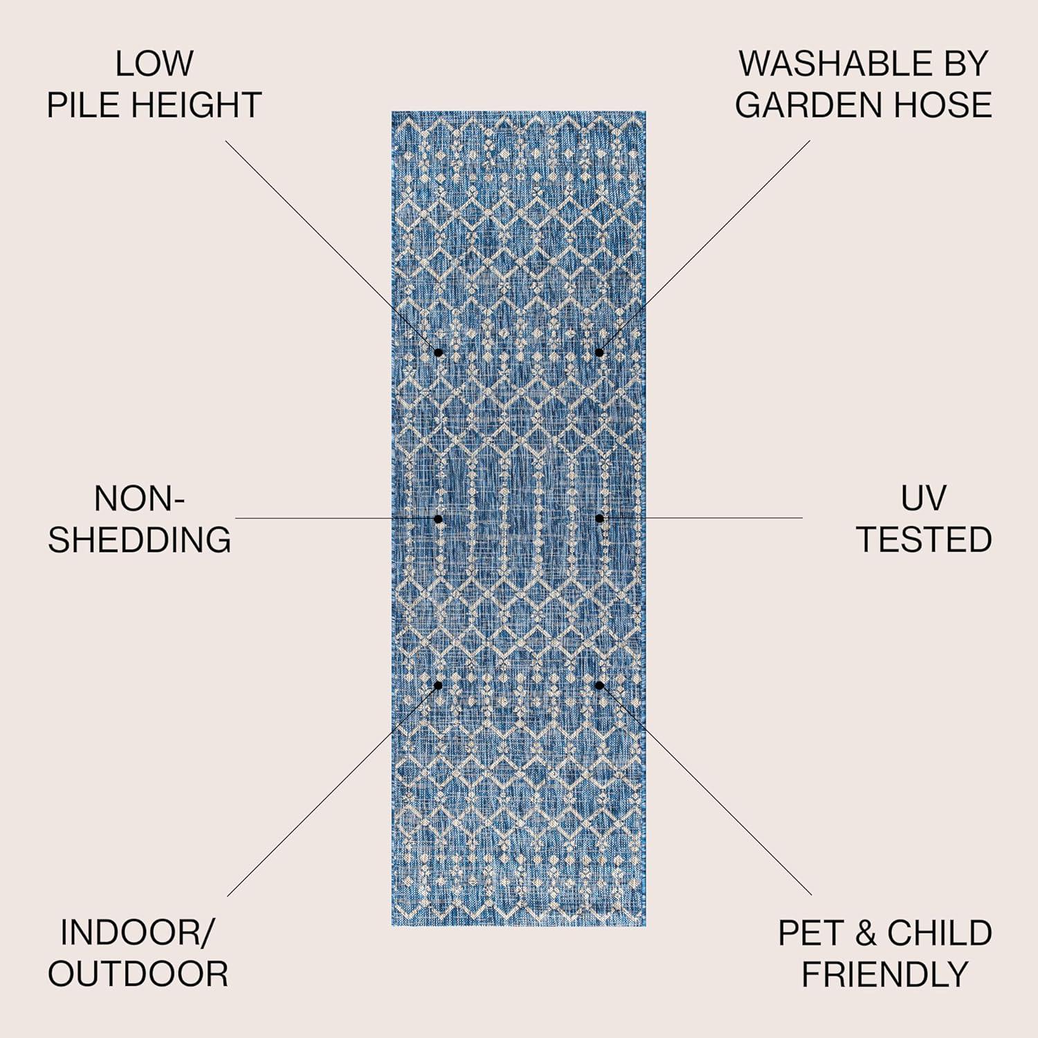 image:imageJONATHAN Y Moroccan Geometric Indoor Outdoor Square Area Rug 5X5 NavyBeige Ourika Textured Weave for Backyard Patio Porch EasyCleaning High Traffic PetFriendly NonShedding SMB108K5SQNavyLight Gray