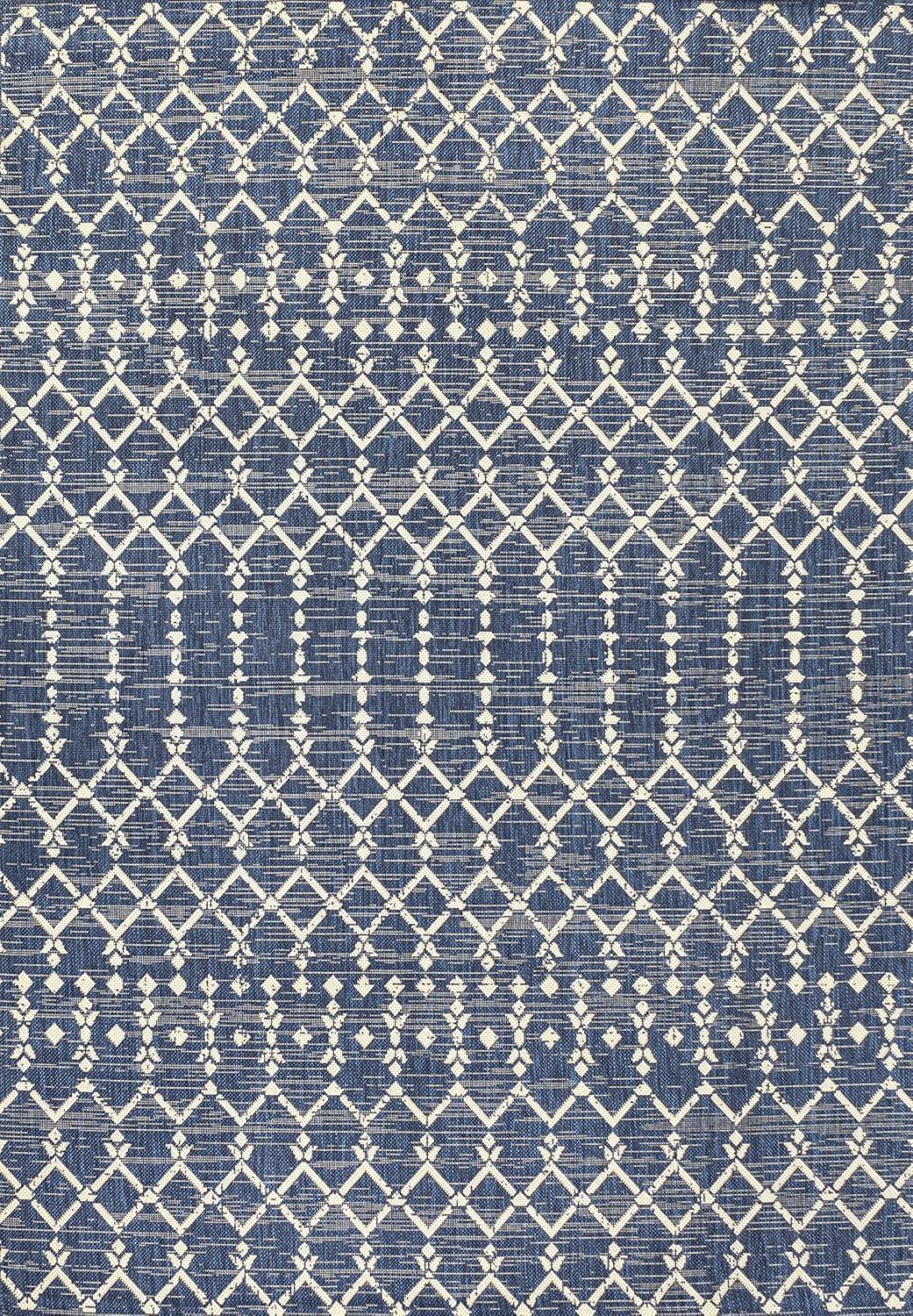 image:imageJONATHAN Y Moroccan Geometric Indoor Outdoor Square Area Rug 5X5 NavyBeige Ourika Textured Weave for Backyard Patio Porch EasyCleaning High Traffic PetFriendly NonShedding SMB108K5SQNavyBeige