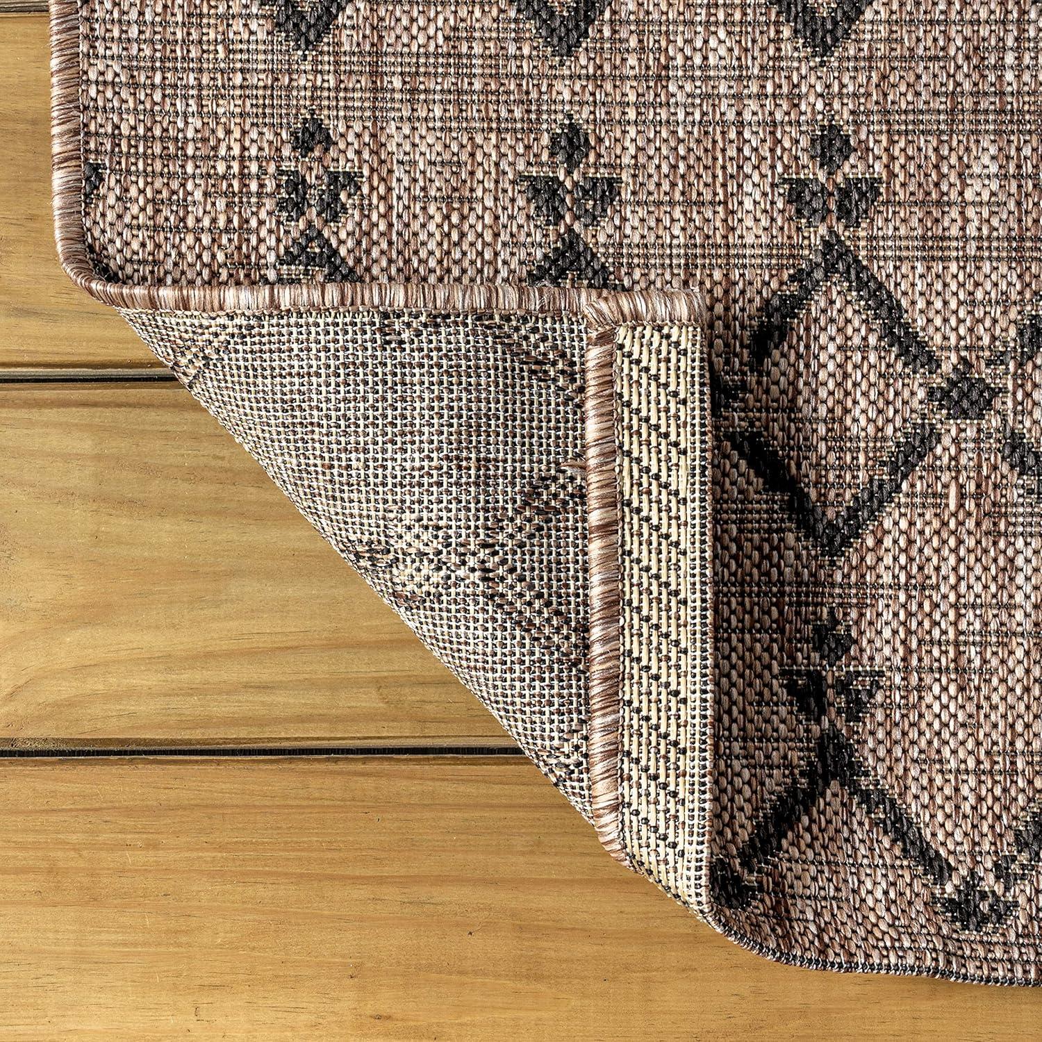 image:imageJONATHAN Y Moroccan Geometric Indoor Outdoor Square Area Rug 5X5 NavyBeige Ourika Textured Weave for Backyard Patio Porch EasyCleaning High Traffic PetFriendly NonShedding SMB108K5SQNaturalBlack
