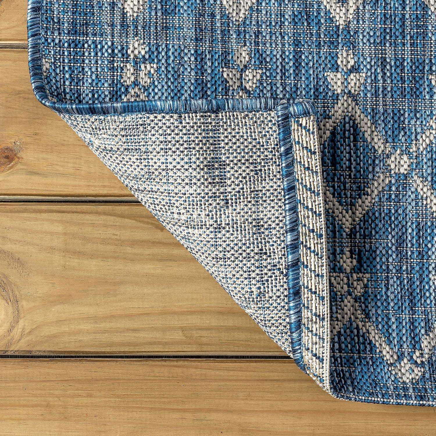 image:imageJONATHAN Y Moroccan Geometric Indoor Outdoor Square Area Rug 5X5 NavyBeige Ourika Textured Weave for Backyard Patio Porch EasyCleaning High Traffic PetFriendly NonShedding SMB108K5SQNavyLight Gray