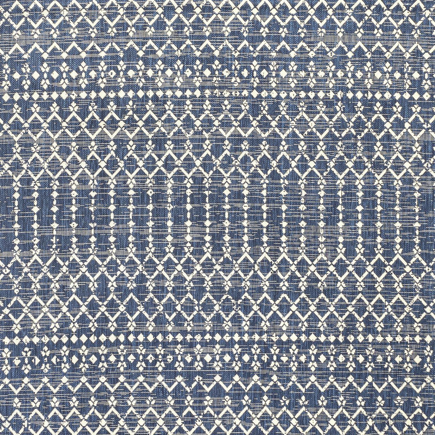 image:imageJONATHAN Y Moroccan Geometric Indoor Outdoor Square Area Rug 5X5 NavyBeige Ourika Textured Weave for Backyard Patio Porch EasyCleaning High Traffic PetFriendly NonShedding SMB108K5SQNavyBeige