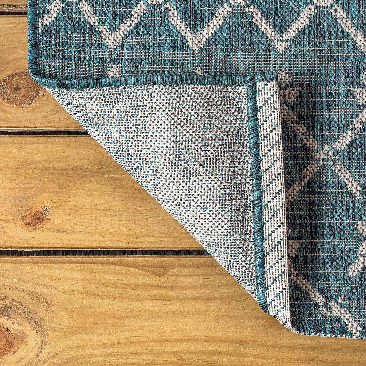 image:imageJONATHAN Y Moroccan Geometric Indoor Outdoor Square Area Rug 5X5 NavyBeige Ourika Textured Weave for Backyard Patio Porch EasyCleaning High Traffic PetFriendly NonShedding SMB108K5SQTealGray